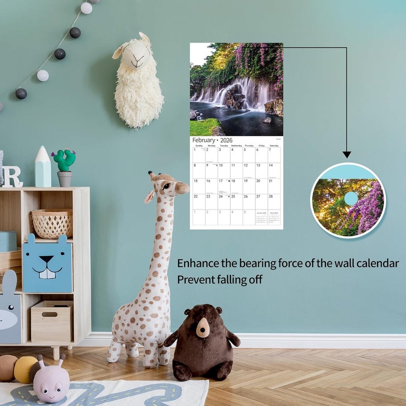 windrio 2026 Wall Calendar,Calendar 2026, November 2025 - December 2026, Wall Calendar Waterfall, 12" x 24" Opened,Full Page Months Thick & Sturdy Paper for Calendar Organizing & Planning - Image 3